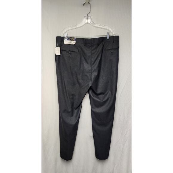 Chaps Mens Straight Leg Flat Front Dess Pants Charcoal Gray Size 38X30 NWT - Picture 3 of 5